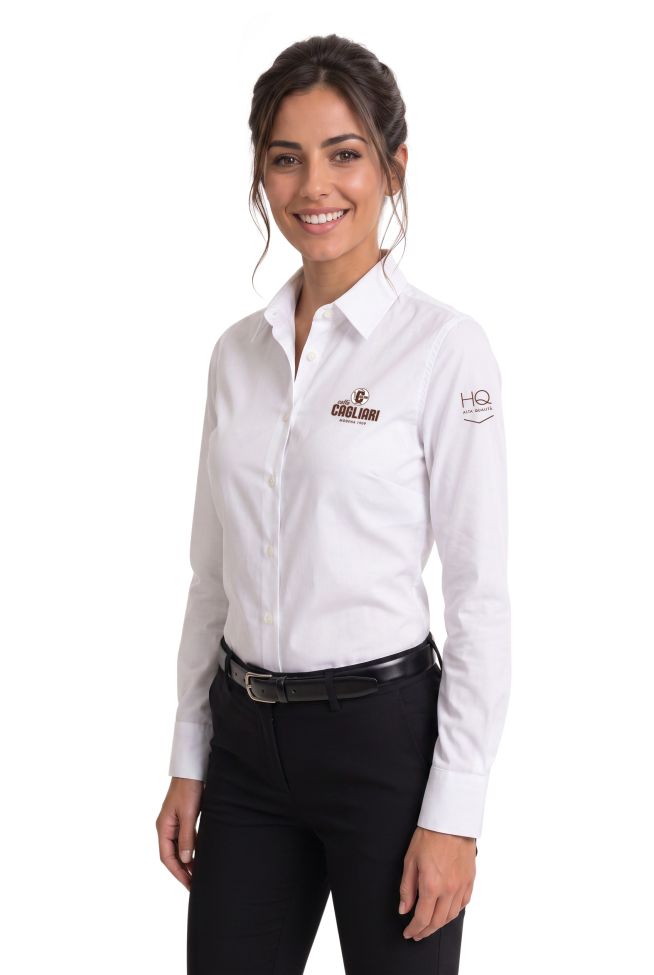    Camicia  ML donna bianca Caffè Cagliari-HQ-K530