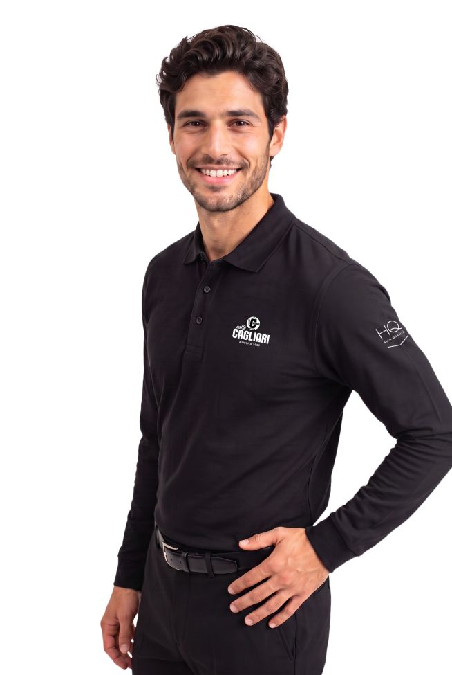    Polo ML uomo nera  Caffè Cagliari-HQ-K256