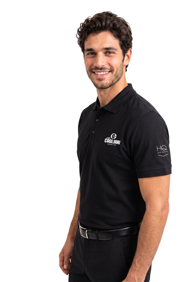    Polo MM uomo nera  Caffè Cagliari-HQ-KK254