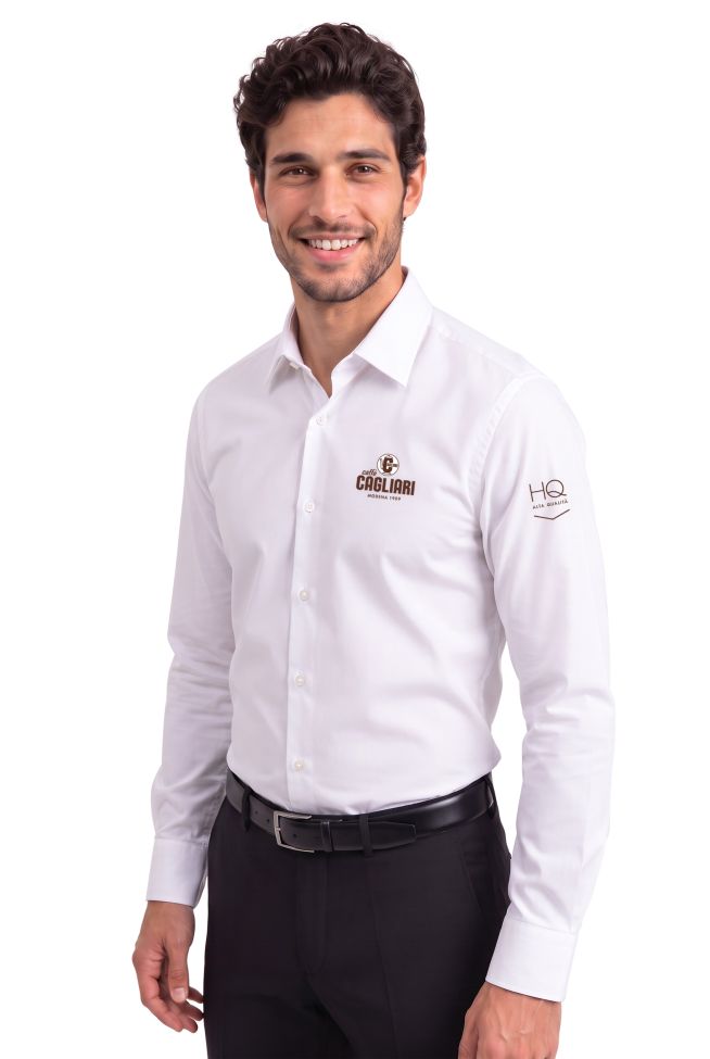    Camicia  ML uomo bianca Caffè Cagliari-HQ