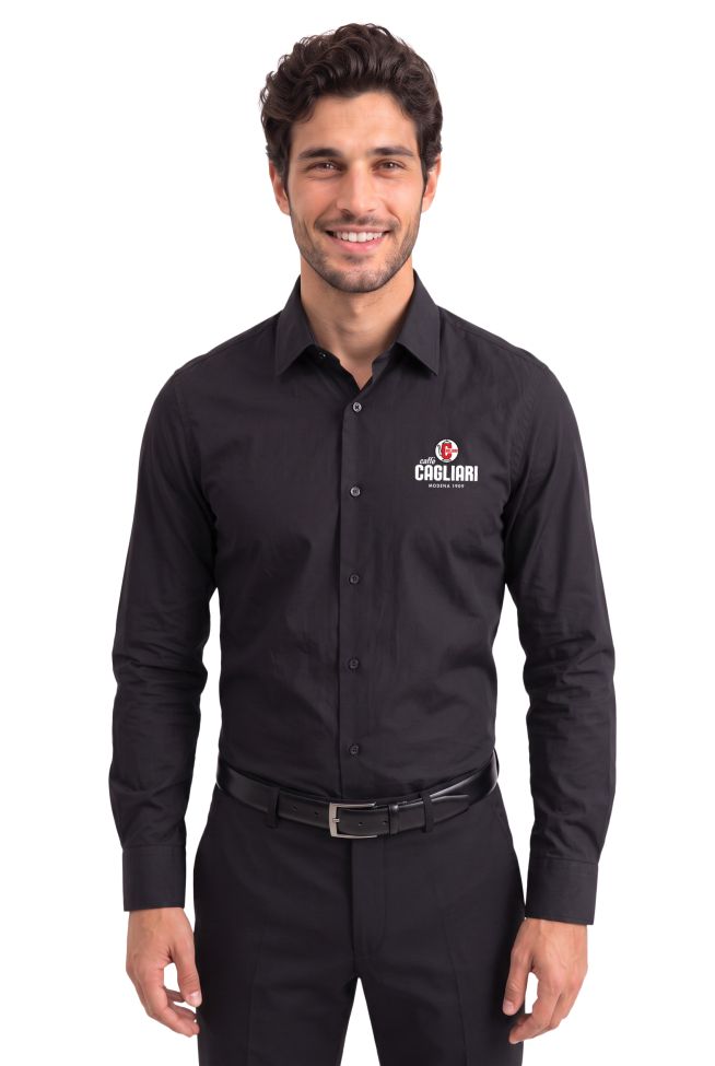   Camicia  ML uomo nera Caffè Cagliari-K529