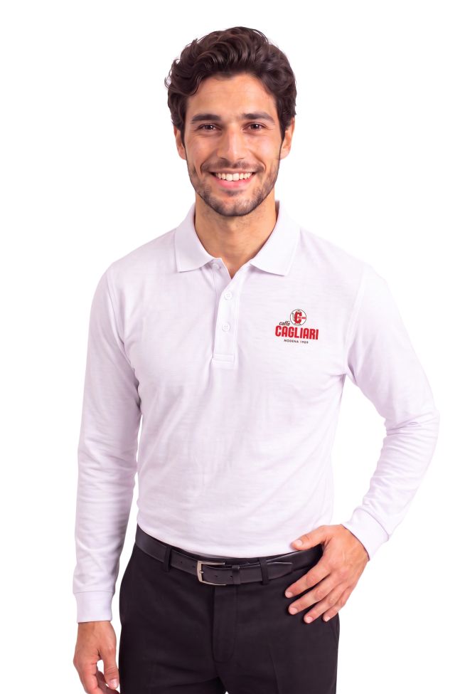    Polo ML uomo bianca Caffè Cagliari-K256