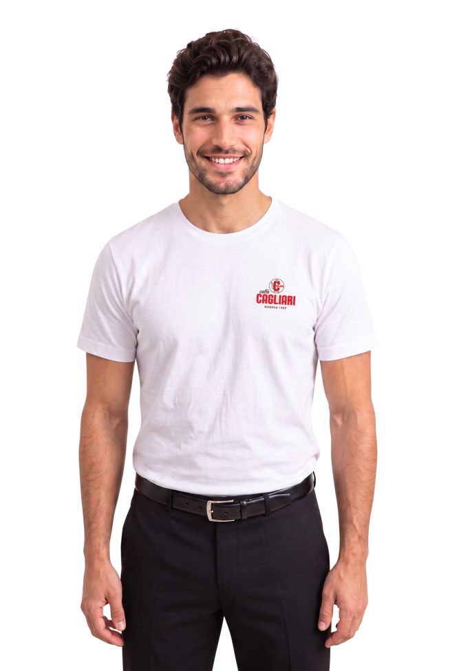    T-shirt uomo bianca Caffè Cagliari-K3025