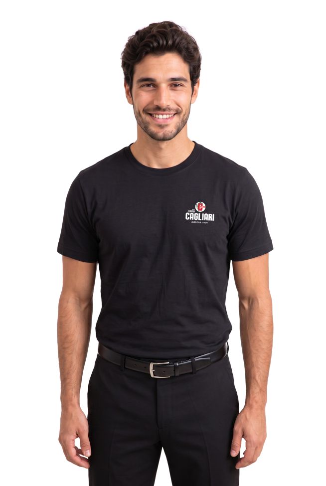    T-shirt uomo nera  Caffè Cagliari K3025